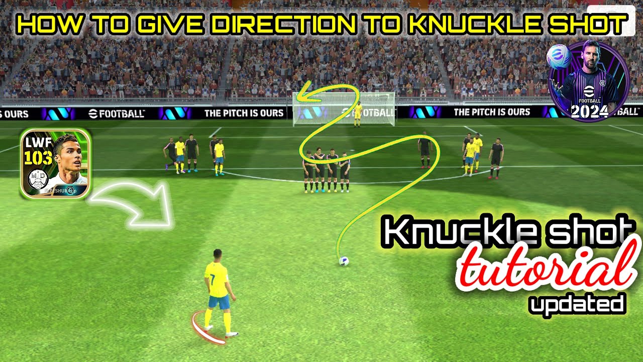 How to perform KNUCKLE SHOT Free kick in Efootball 2024 mobile