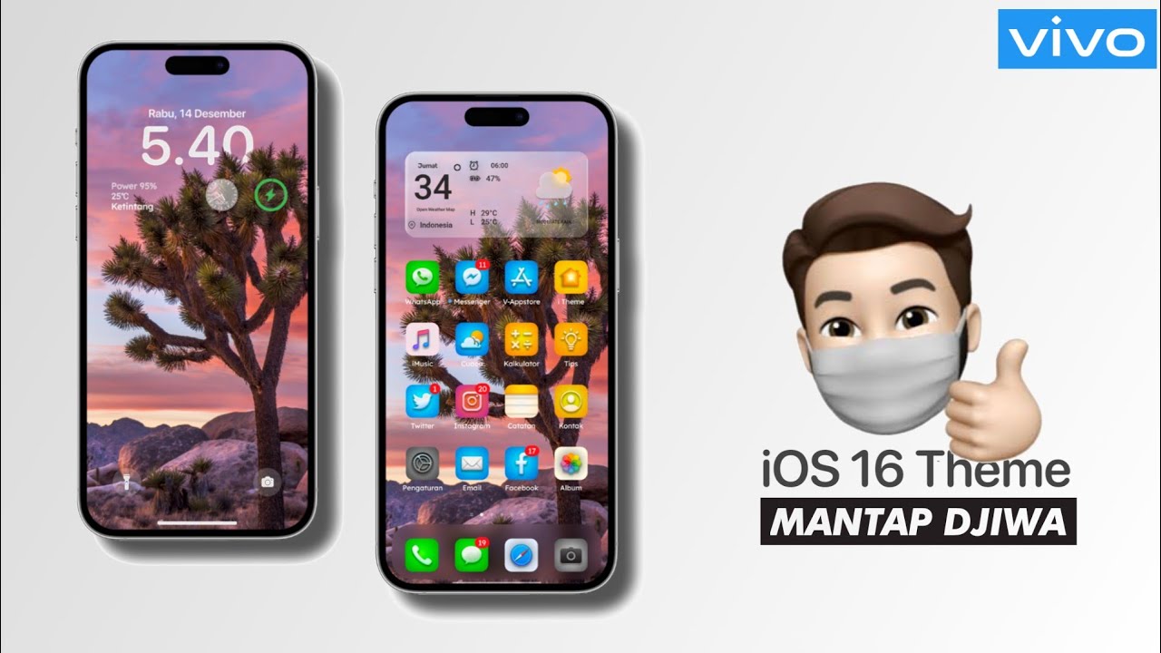 Tema iPhone terbaru untuk vivo yang mantap jiwa memukau