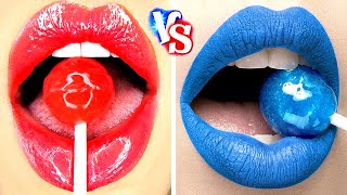 SFIDA COLORE ROSSO VS BLU || Mangia tutto solo di 1 colore per 24 ore di GOTCHA!