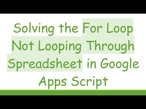 Solving the For