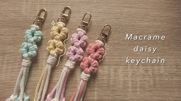 How to make macrame daisy keychain || yarnivora