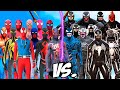 Team spiderman suit vs venom army  epic battle all spiderman suits vs all venoms symbiote