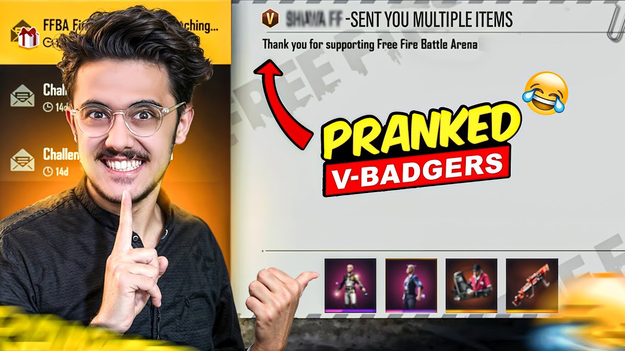 I Secretly Gifted Myself Rare Items from Others V Badge Account 😂 | Garena Free Fire