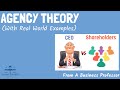 Agency theory with real world examples  from a business professor