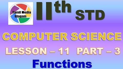#11th std Computer Science  | English Medium | Chapter 11 |  Lesson 11 | Part 3