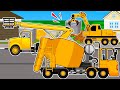 Building a New House: Excavator, Aerial Lift, Dump Truck, Clamp, Mixer, Loader | Construction Story