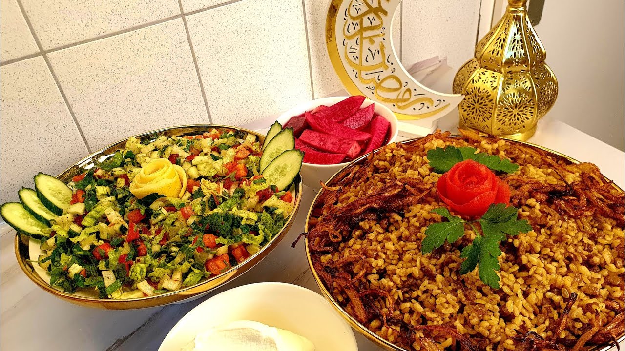 سلسلة طبخات رمضان 🌙اليوم السابع مجدرة البرغل بزيت الزيتون بطعم شهي وصحي 💫