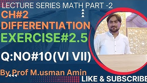 12th Class Math|| Ch#2 Differentiation|| Exercise#2.5 Question:NO: 10(vi vii)