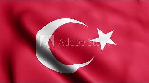 4k render Turkey Flag video waving in wind Chromakey rendering animation