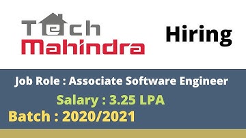 Tech Mahindra Off Campus Hiring Freshers for the Role of Associate Software Engineer |