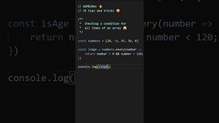ASMR Programming - Checking a Condition for All Items of an Array in JavaScript - No Talking #shorts