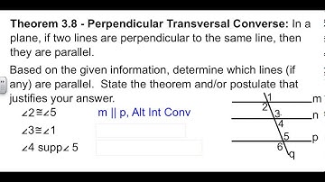 Geometry 3-5 Proving Lines Parallel
