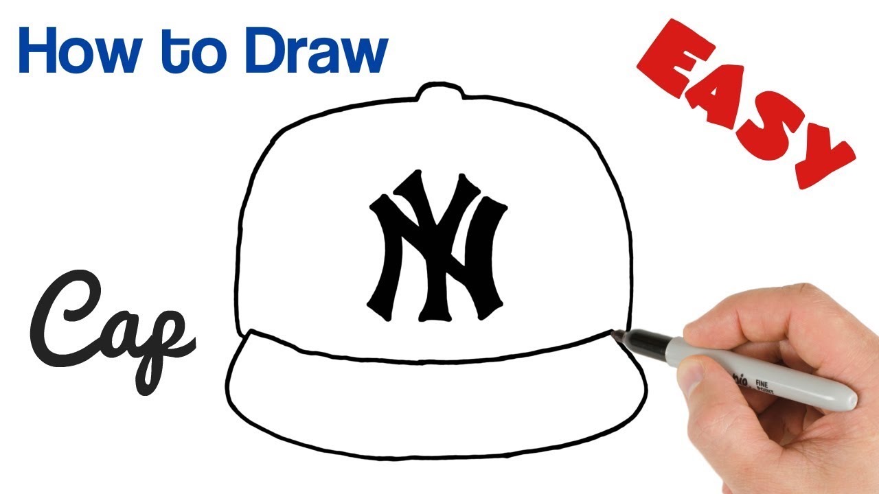 How to Draw a Cap New York Yankees Logo Easy - YouTube.