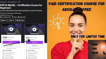 PHP & MySQL Certification Course for Beginners-Paid certification course for absolutely free💥💥💥