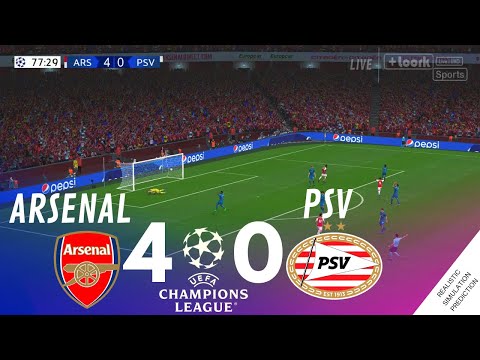 ARSENAL vs.  PSV [4-0] MATCH HIGHLIGHTS • Video Game Simulation &amp; Recreation