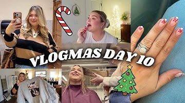 VLOGMAS DAY 10 | NEW HAIRCUT, CHRISTMAS NAILS + AMERICAN EAGLE HAUL