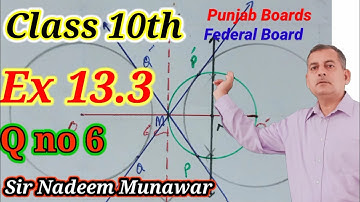 Class 10 Maths Exercise 13.3 Q no 6 PTB Punjab Board |  how draw transverse tangents |  Ex 13.3