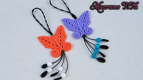 Macrame keychain | How to make a Simple butterfly keychain - Hướng dẫn thắt dây móc khóa con bướm