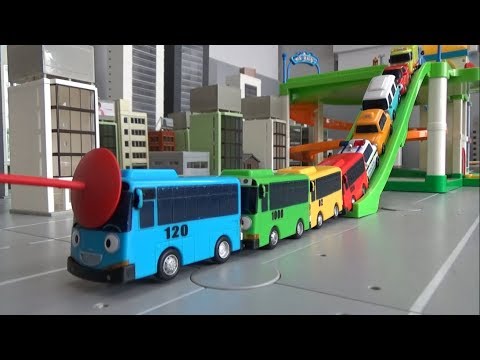 꼬마버스 타요 10대 자동차 주차장 미끄럼틀 장난감 놀이 Tayo The Little Bus 10 Cars Parking Slide Toys Play