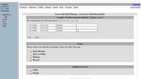 Squirrel Mail Sieve Filter