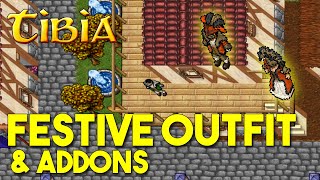 TIBIA - Festive Outfit & Addons Quest - The First Dragon Quest - YouTube