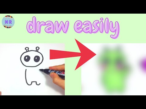 Drawing for kids | How to draw alien easily - YouTube