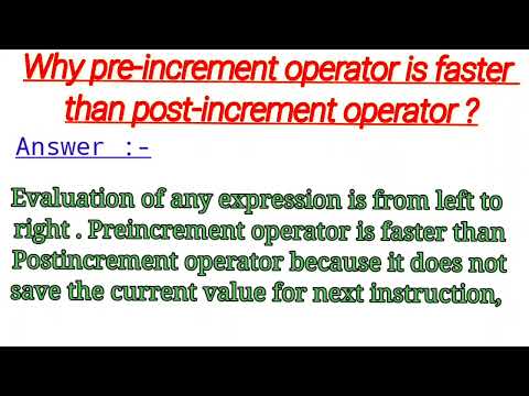 why pre increment operator is faster than post - increment operator? || programming questions #video