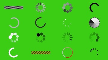 4K Free  Buffering / Loading Animation in 16 different types on Green Screen