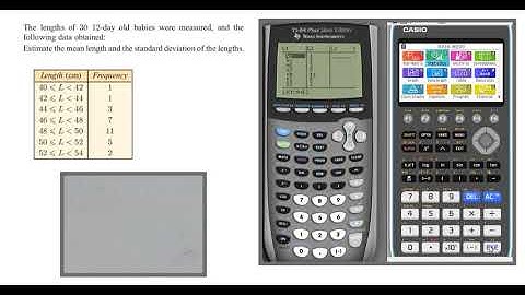 Mean and Standard Deviation from grouped frequency table, Casio fx-CG 50 TI-84