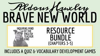 Brave New World Chapters 3 through 5 Quiz and Vocabulary Games Bundle