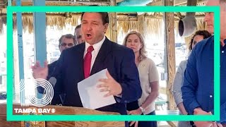 Florida Gov. Ron DeSantis is speaking at the Satellite Beach Police Department