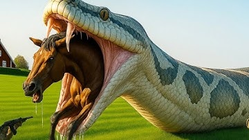 Brave Rescue Team Saves a Helpless Horse from a Ferocious Giant Python Attack 🐍