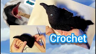 DIY Crochet Art | The Whole Process of Crocheting a Crow | My Crow GRIP