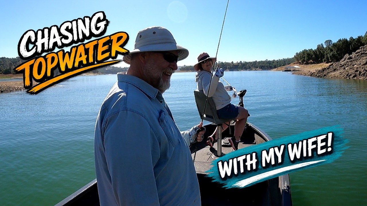 Chasing Topwater White & Spotted Bass with My Wife!