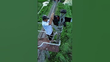 A points man lighting a semaphore arm signal. #foryoupageシ #signal #toronto #semaphore #british
