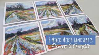 6 Mixed Media Landscapes - full process & thoughts