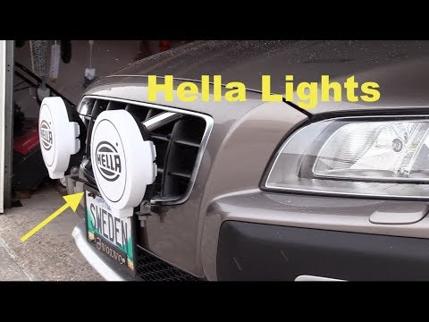 Hella 700FF Auxiliary lights installation on Volvo XC70.