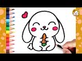 Bunny drawing easy  how to draw a cute bunny step by step  kawaii drawings