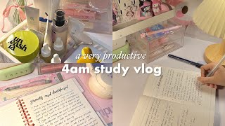 4am productive study vloglots of studying, cleaning my room, organising skincare, snack haul⋆