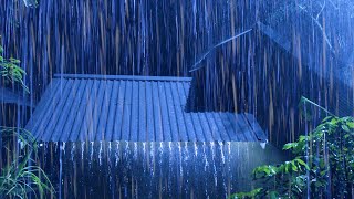 Goodbye Stress to Deep Sleep in 3 Minutes with Heavy Rain & Thunderstorm Sounds on Tin Roof at Night