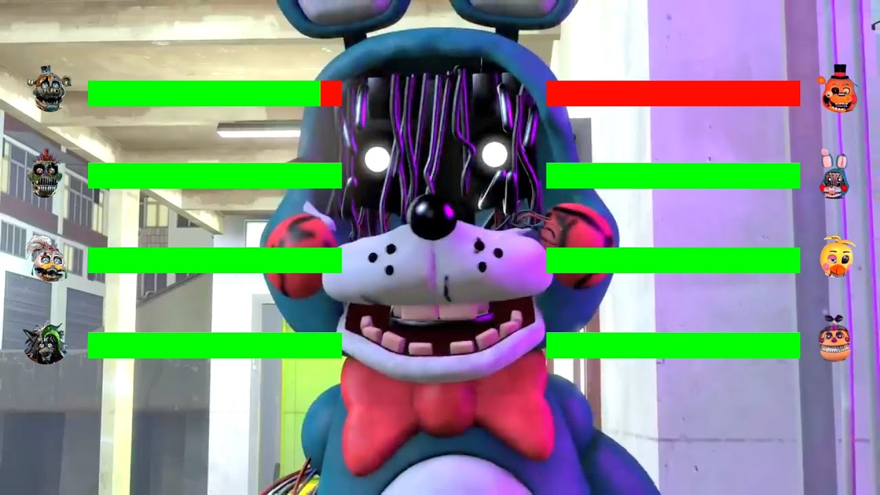 [SFM FNaF] Nightmare Security Breach Vs Hoaxes WITH Healthbars