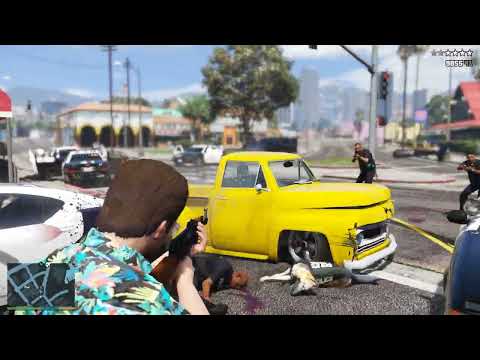 GTA 5 - Vespucci Beach Vagos Shootout + Ten Star Escape