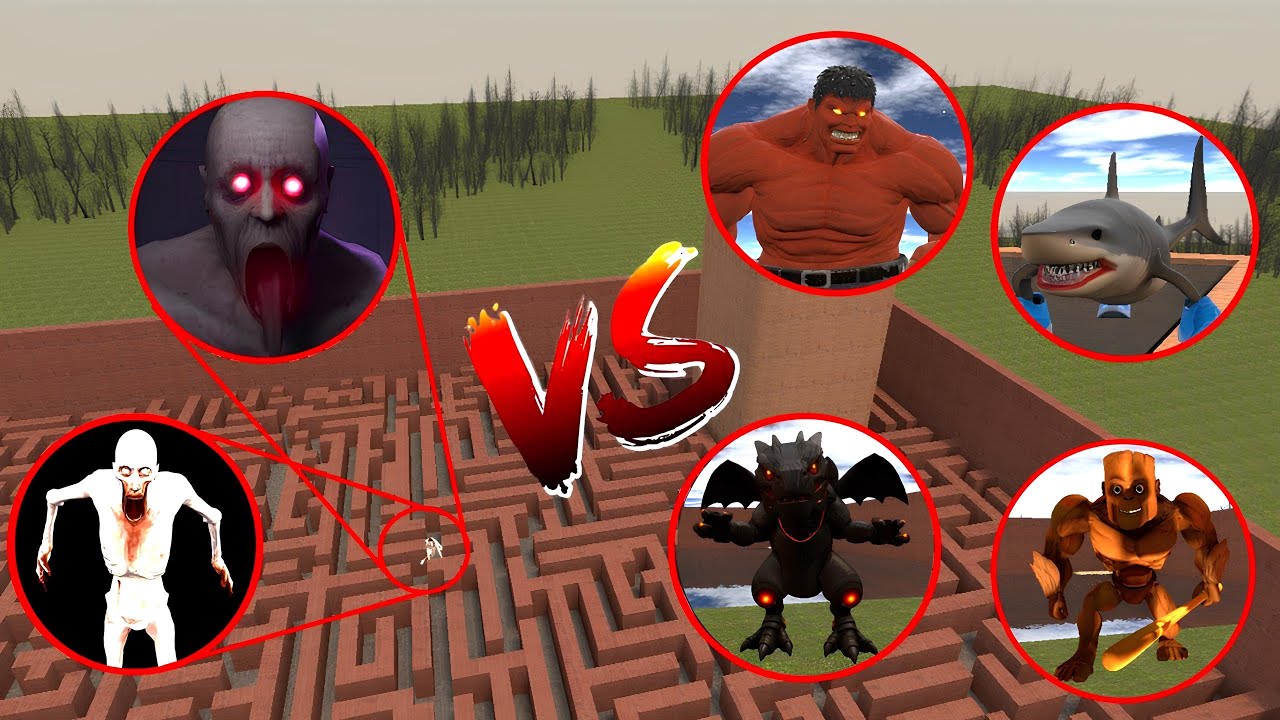 RED HULK VS SONIC VS TUNG TUNG SAHUR VS SCP 096 IN GARRY'S MOD.