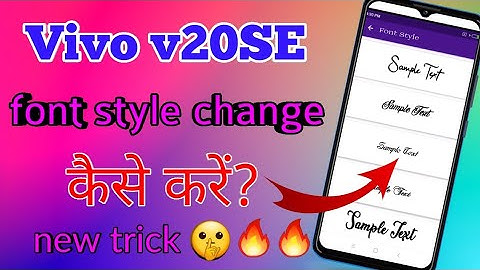 How To Change Font Style Vivo V20 SE || Vivo V20 SE Change Font Style || Tech Boy Mukesh