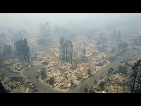 Drone footage shows devastation caused by California fire