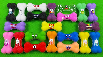 Numberblocks and Alphablocks - Looking CLAY With Bones Coloring! Satisfying Clay Video, ASMR