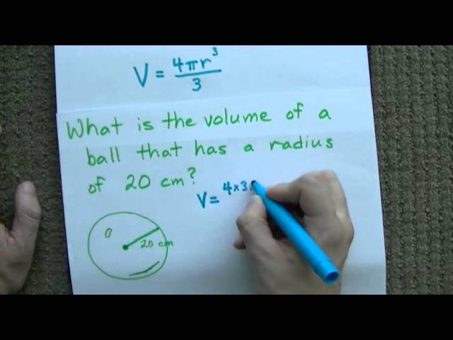 Volume Of A Sphere 4 3 Pi R 3 Example Youtube