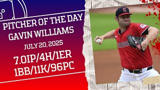 Gavin Williams Pitcher of The Day Highlights on July 20th, 2025