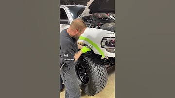 Cutting fenders to fit 40’s on this Ram!