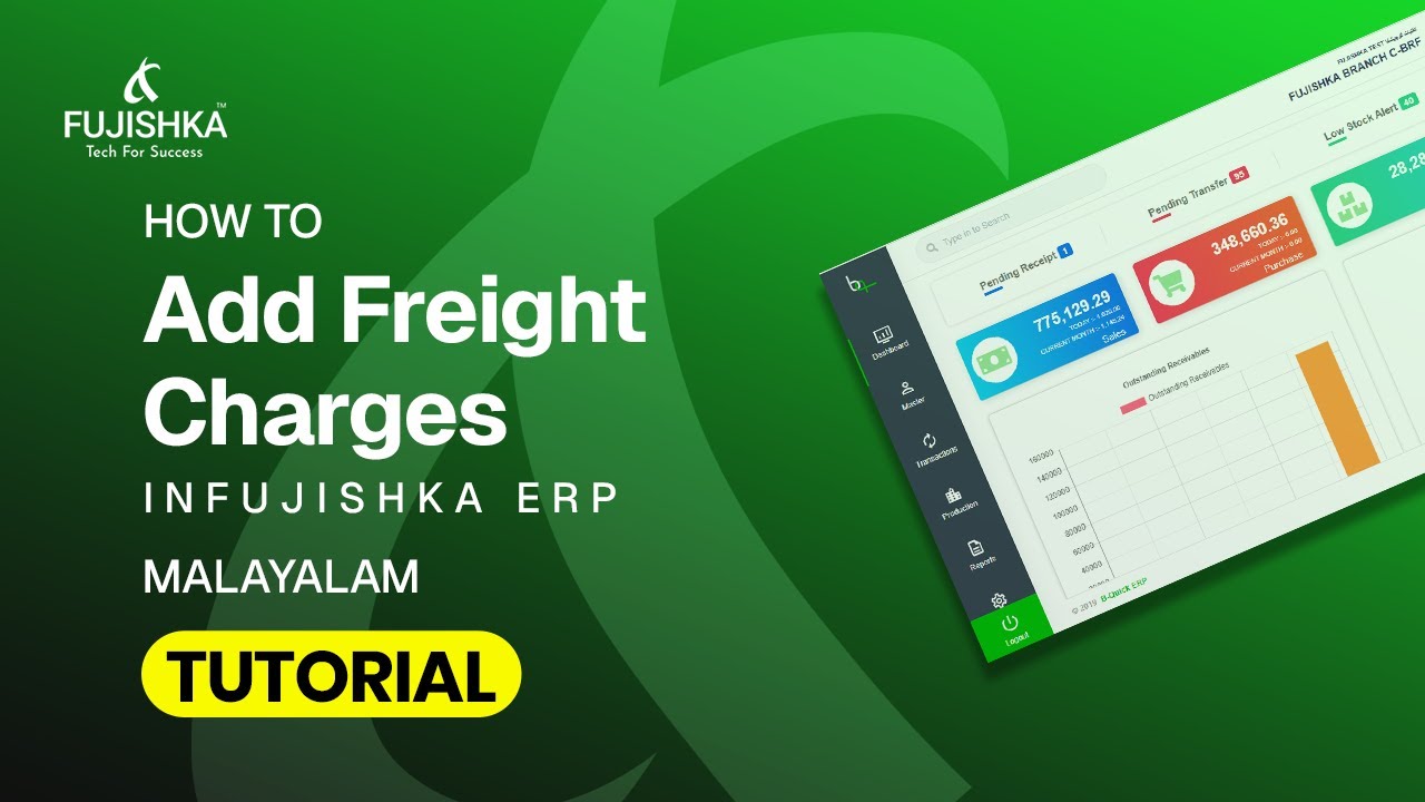 How to Add Freight Charges (Malayalam) in Purchase | Fujishka ERP Tutorial 